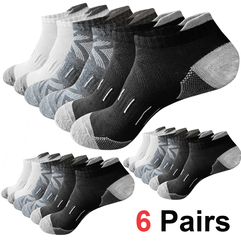 Athletic Sock Cushion - 6 أزواج من الجوارب الرجالية القصيرة