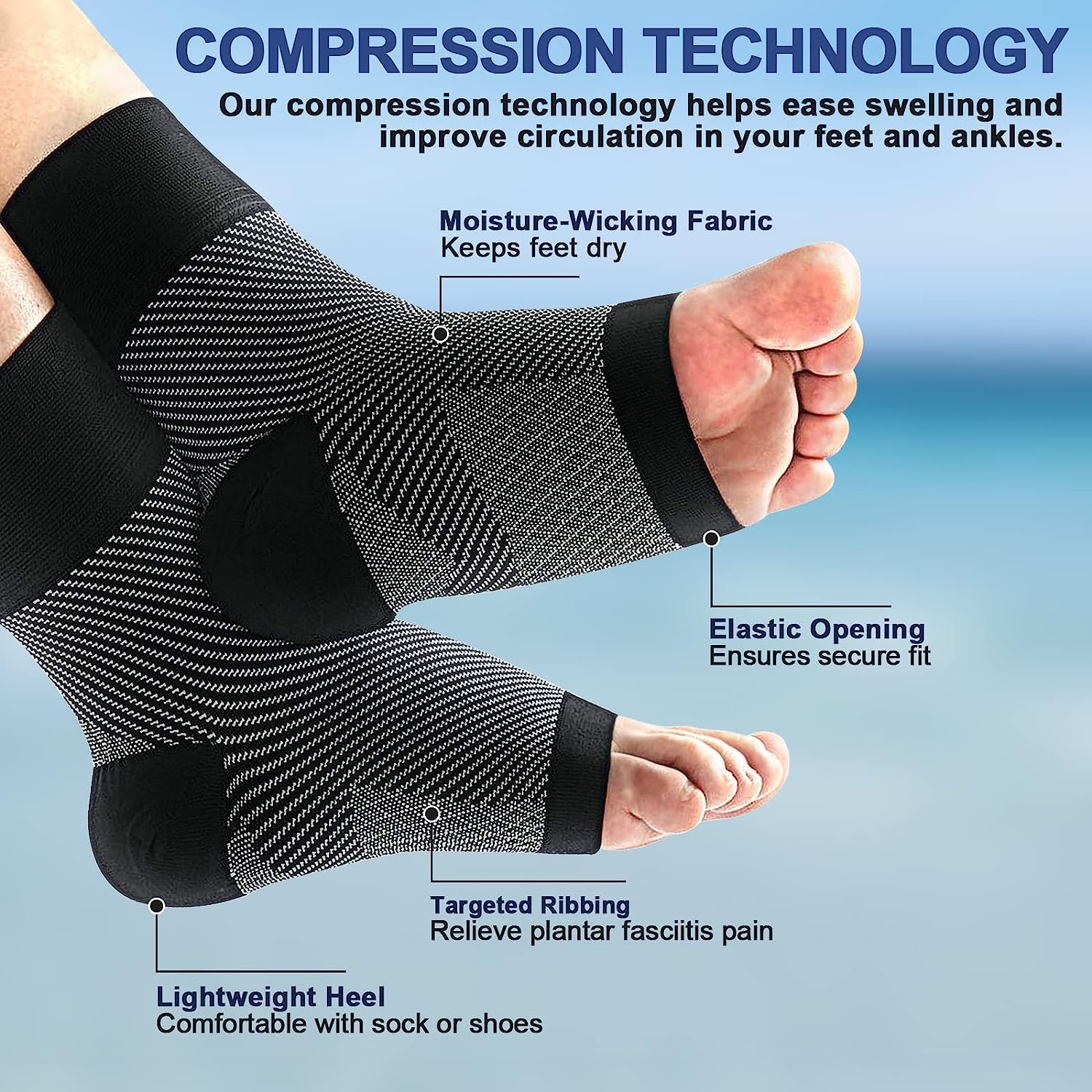 1 زوج جوارب ضغط التهاب اللفافة - مراجعة Ankle Brace Sock وسعره