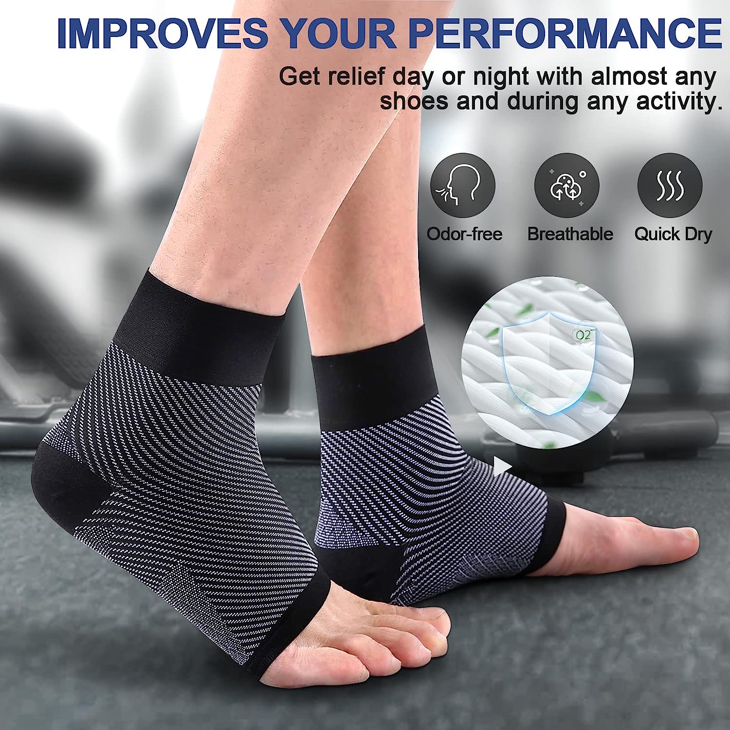 1 زوج جوارب ضغط التهاب اللفافة - مراجعة Ankle Brace Sock وسعره