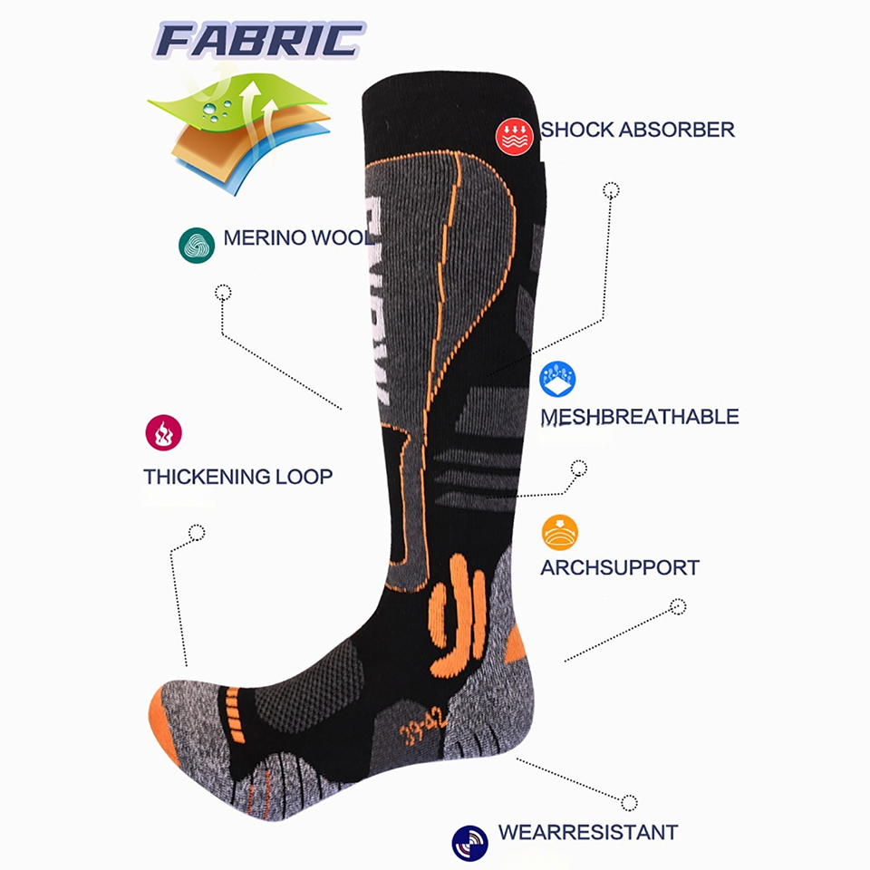 جوارب تزلج طويلة تصل إلى الركب - مراجعة Wool Hiking Sock وسعره