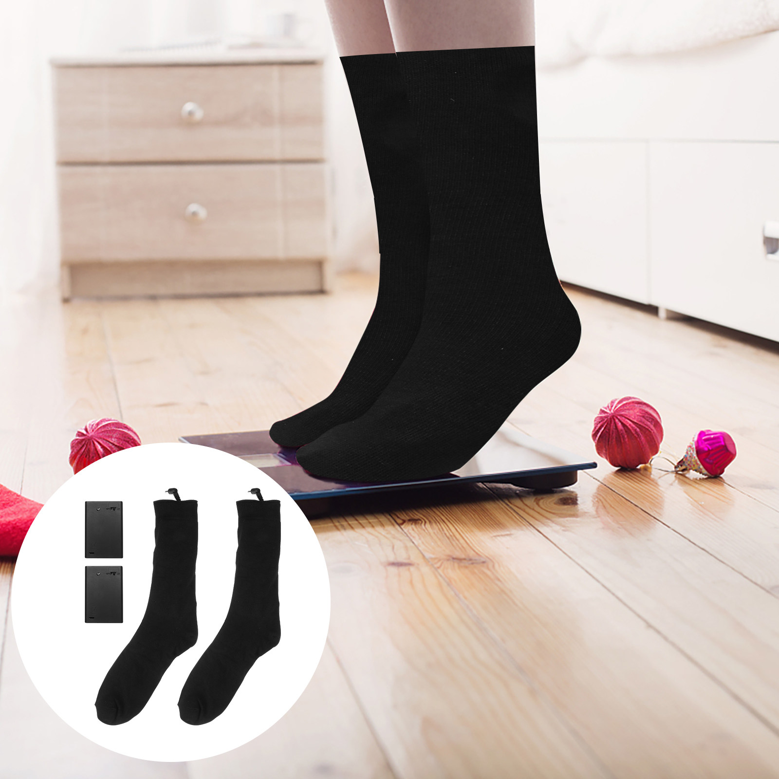 جوارب شتوية دافئة تعمل بالبطار - مراجعة Thermal Sock Winter وسعره