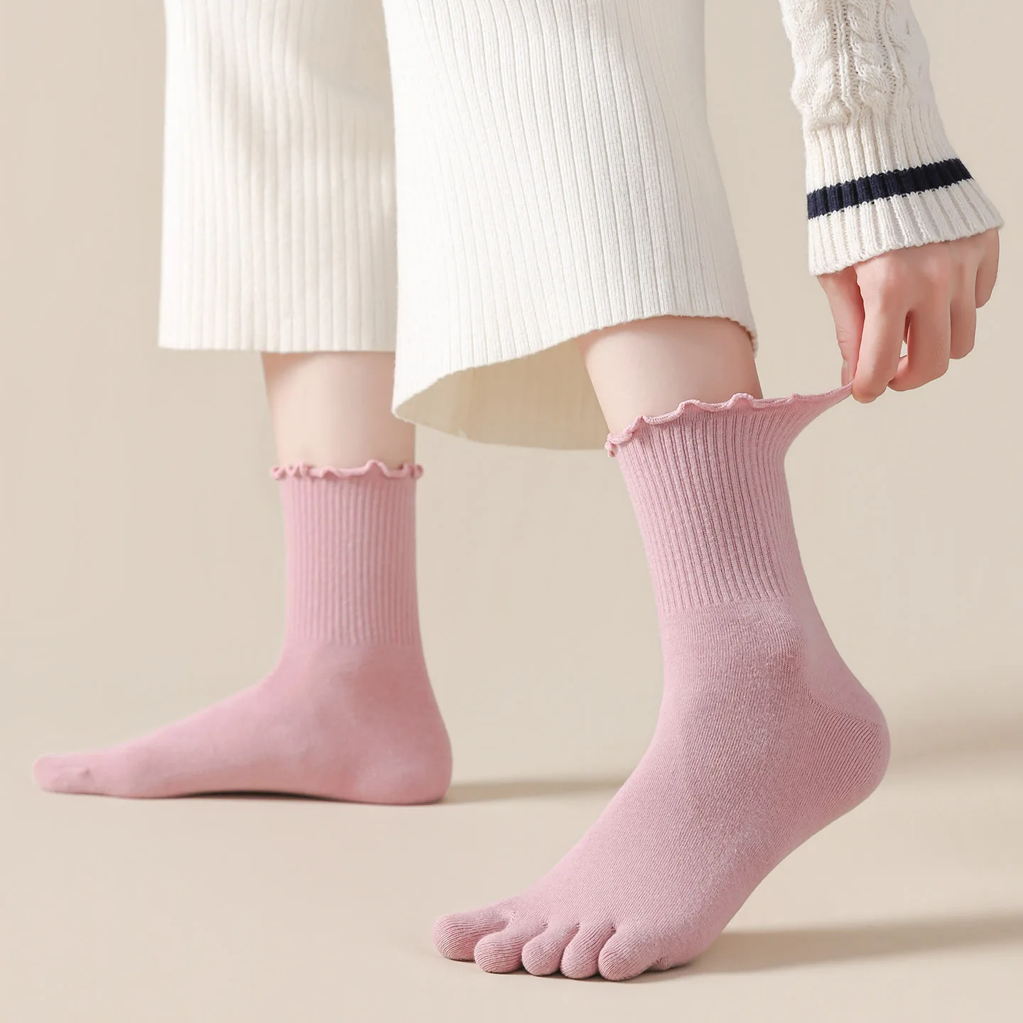 1/5 أزواج من جوارب النساء ذات  - مراجعة Toe Sock Split وسعره
