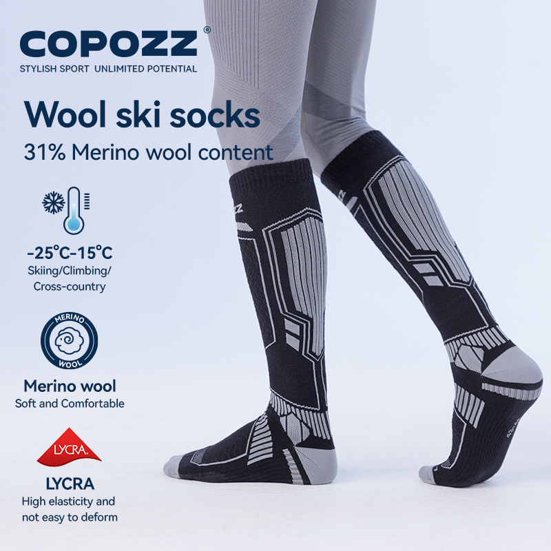 COPOZZ جديد الشتاء التزلج الجو - مراجعة Thermal Sock Winter وسعره