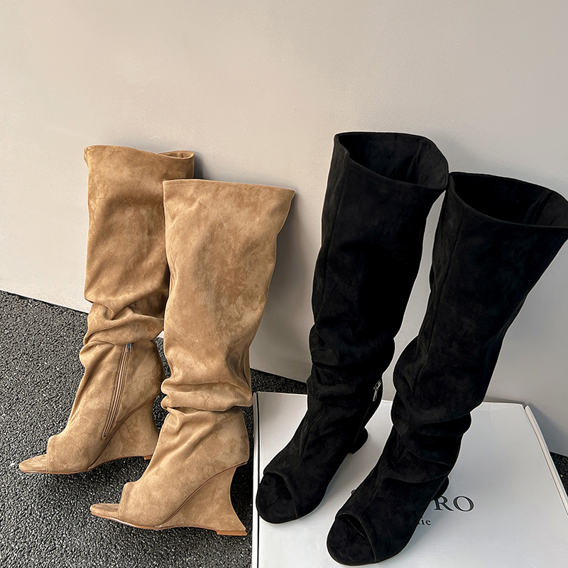 AIYKAZYSDL غريبة إسفين كعب الل - مراجعة Boot Sock Slouchy وسعره