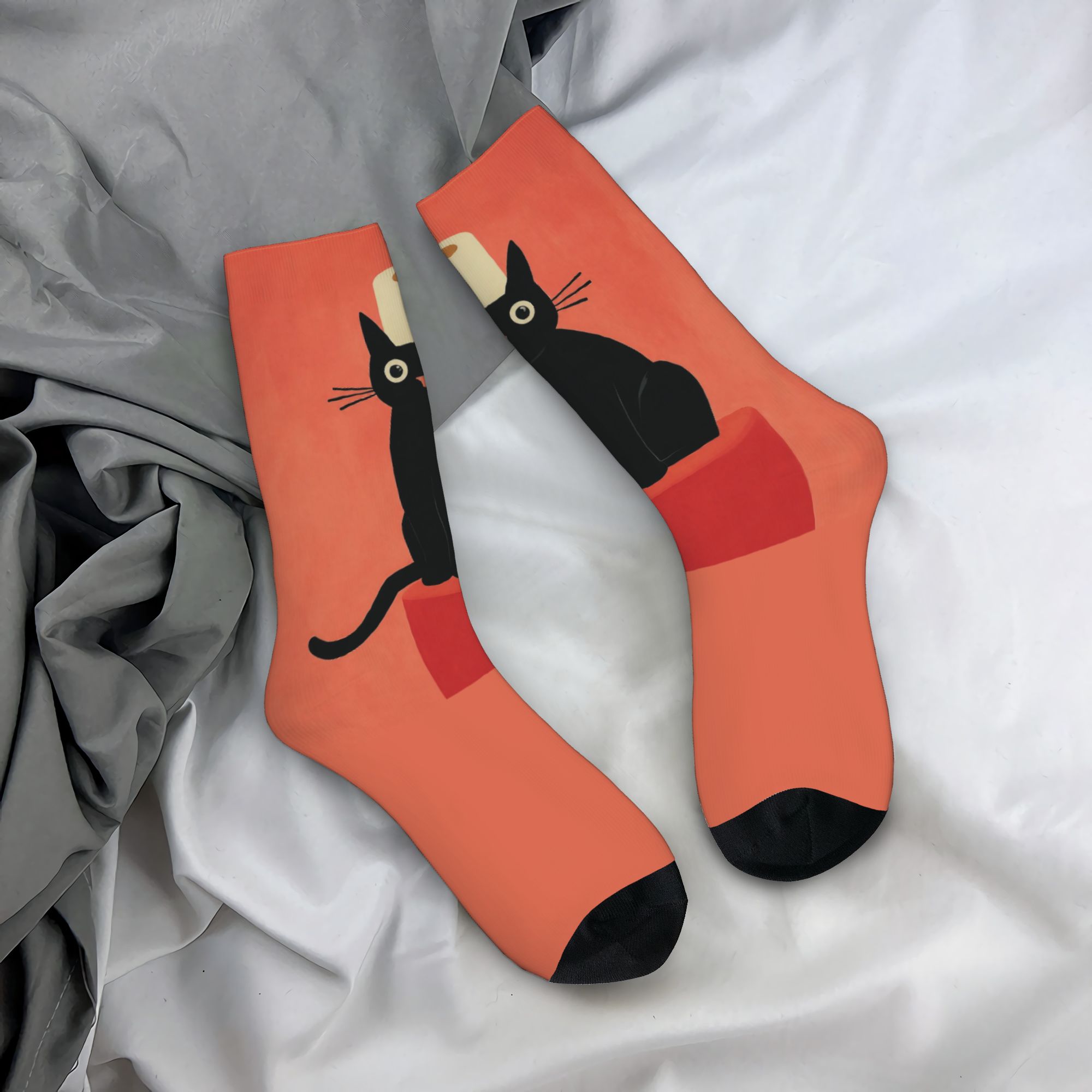 جوارب مخصصة بتصميم قطة سوداء م - مراجعة Dress Sock Men وسعره